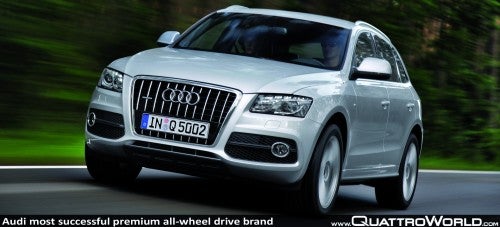 Audi ist erfolgreichste Premiummarke im Allradsegment /Das am staerksten nachgefragte Audi-Modell mit quattro-Antrieb war 2010 der Audi Q5; Seinen Siegeszug setzt der quattro-Antrieb auch bei der Wahl zum ?Allradauto des Jahres 2011? fort: Ueber 119.000 L