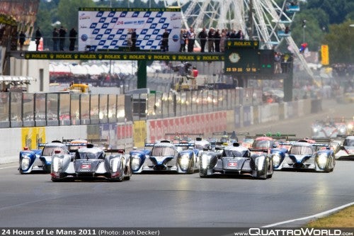 Le Mans 2011 7 Hours later Audi is running 1st and 3rd
