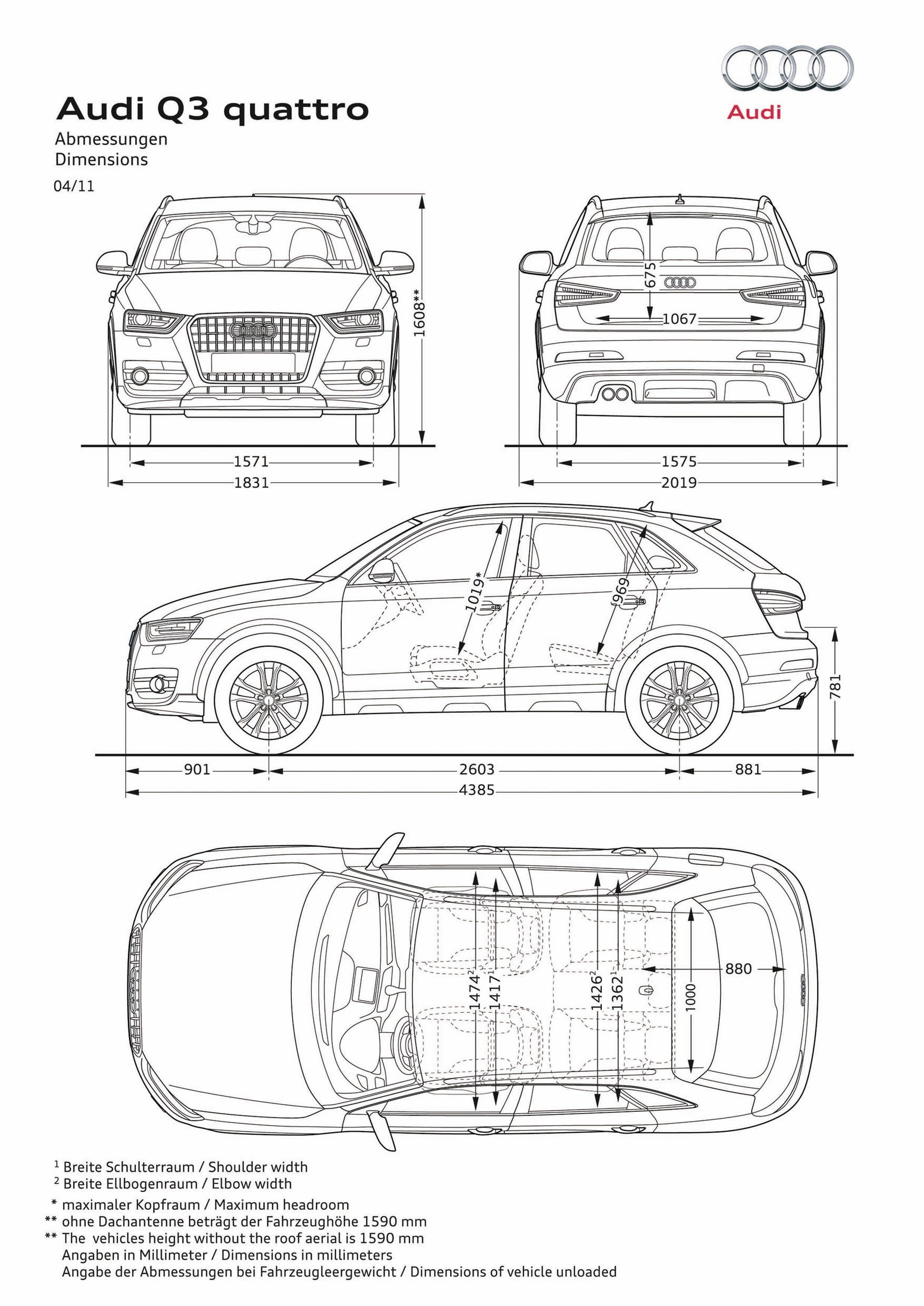Audi Dimensions & Drawings